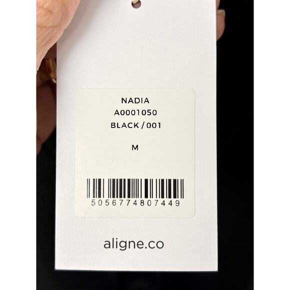 NWT ALIGNE Nadia Organic Cotton Long Sleeve Tie Knit Cardigan Black Women's M - Picture 5 of 6